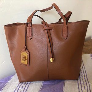 Ralph Lauren Brown Leather Tote Bag